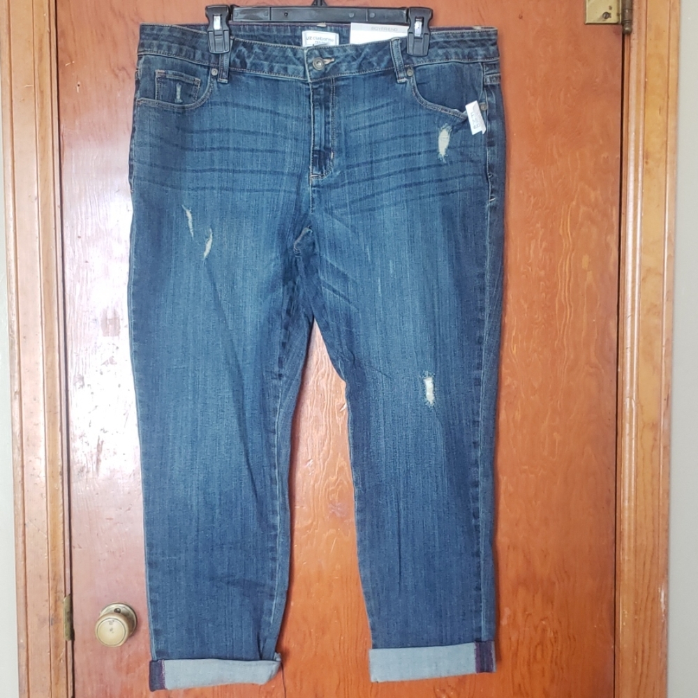Liz Claiborne Boyfriend skinny  Capri Jean's 16P